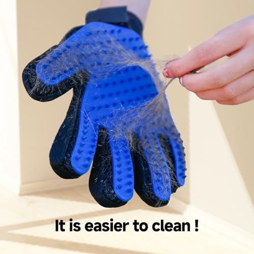 NVNAN Pet Hair Removal Glove for Dogs & Cats, 2-in-1 Deshedding Brush & Massage Mitt - Grooming Gloves for Shedding Contro...