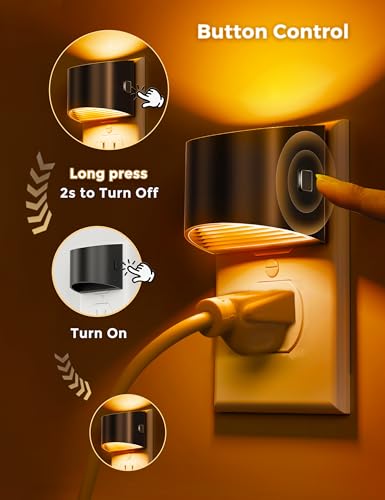 L LOHAS LED Night Light 2 Pack, Night Lights Plug into Wall, Dusk to Dawn Sensor Nightlight, 3 Level Brightness Adjustabl...