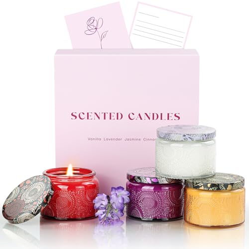 NORVENCE Candles for Women, Scented Candle Gift Set of 4, Scented Candles for Home, Birthday and Christmas Candle Gifts fo...