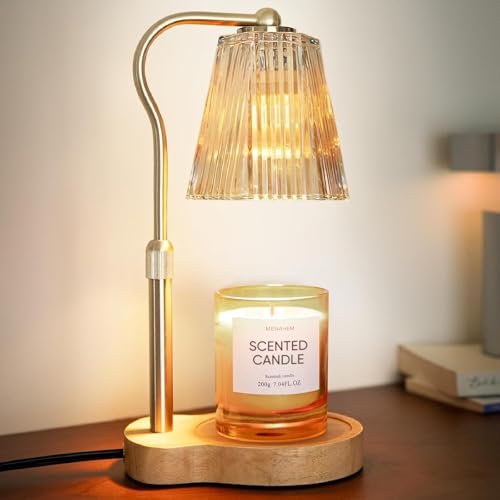 Candle Warmer Lamp, Wax Melt Warmer with 2 Bulbs for Scented Jar Candles, with Timer Dimmer Adjustable Height, Home Decor ...