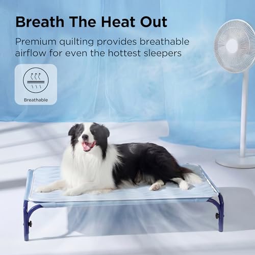 Bedsure Cooling Mat for Large Dogs - Q-Max>0.4 Thin Breathable Cooling Crate Pad Indoor for Pet with Chill Cool Fiber as C...