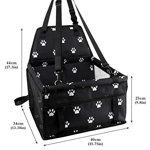 Petbobi Pet Reinforce Car Booster Seat for Dog Cat Portable and Breathable Bag with Seat Belt Dog Carrier Safety Stable fo...