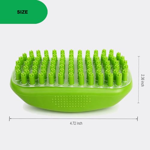 Metopets Rubber Curry Brush for Short Haired Dogs, Soft Curry Comb with Removable Screen, Silicone Pet Brush, Use Wet as B...
