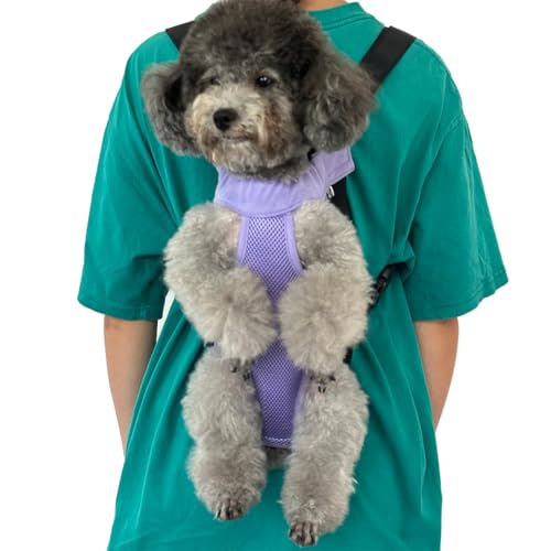 QQLe Pet Dog Carrier Backpack, Portable Breathable Mesh Chest Carrier, Polyester Woven Double Shoulder Pet Bag for Outdoor...