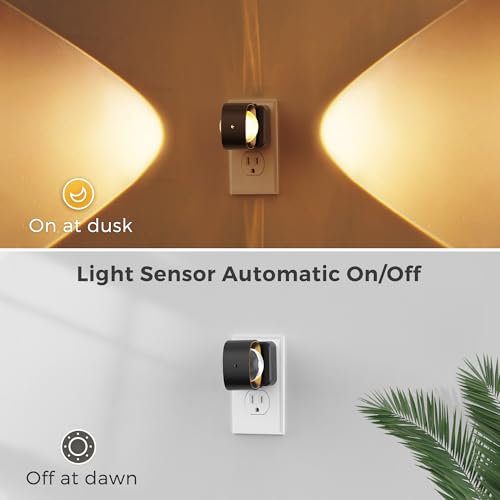 L LOHAS LED Night Light Projector, Night Lights Plug into Wall, Dusk to Dawn Sensor, 180°Rotating Nightlight for Kids, 0-1...