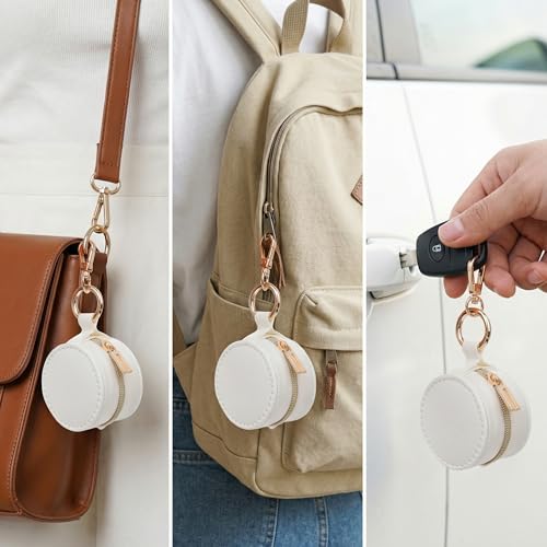 Hmxpls Portable Ring Holder Keychain, Mini Sports Jewelry Holder Box, Small Travel Ring Earring Stud Necklace Storage Case...