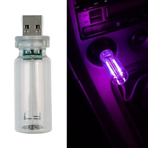 Dimmable Purple USB Touch Control Led Lights, Glass Car Led Lights Interior, Cute Interior Car Lights, Retro Led Night Lig...