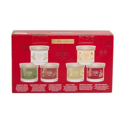 Yankee Candle Variety Pack, 6 Premium Soy Wax Blended Scented Candles, 4.3 oz Each