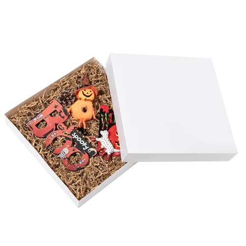 Mefleet 12x12x2 Inches Large Gift Boxes with Lids 10 Pack Flat Square Shirt Clothes Scarf Box for Christmas Presents, Holi...