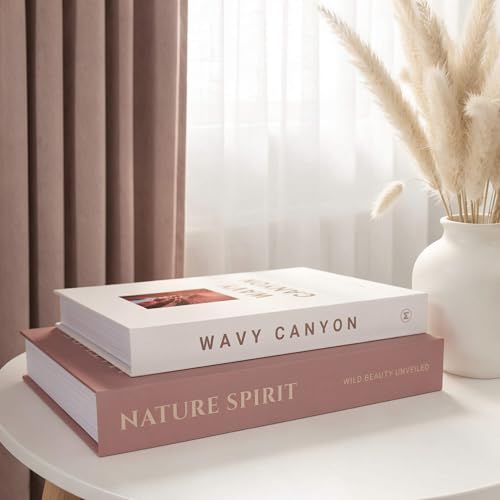 MAOBUYOU Elegant Decorative Books - Set of 2 Stylish Fake/FauxBook Boxes for Coffee Table, Bookshelf and Mantel Decor, Mod...