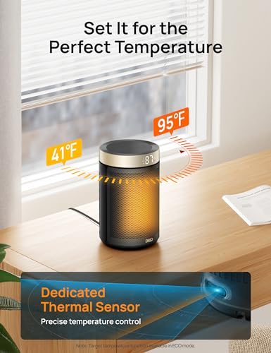 DREO Space Heater, Portable Electric Heaters for Indoor Use with Thermostat and Remote, 2024 Upgraded, Digital Display, 12...