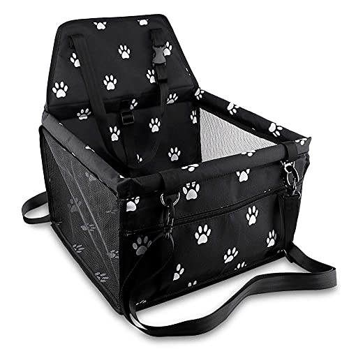 Petbobi Pet Reinforce Car Booster Seat for Dog Cat Portable and Breathable Bag with Seat Belt Dog Carrier Safety Stable fo...