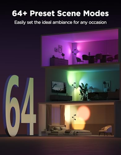 Govee Tree Floor Lamp Compatible with Matter, 3 Rotatable Lights with LuminBlend Technology, Standing Lamp with 64 Dynamic...