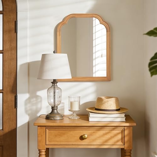 WallBeyond Wood Frame Wall Mirror Decor for Entryway, Living Room or Bedroom Home Decor - Light Woodgrain 16" x 20" Natura...