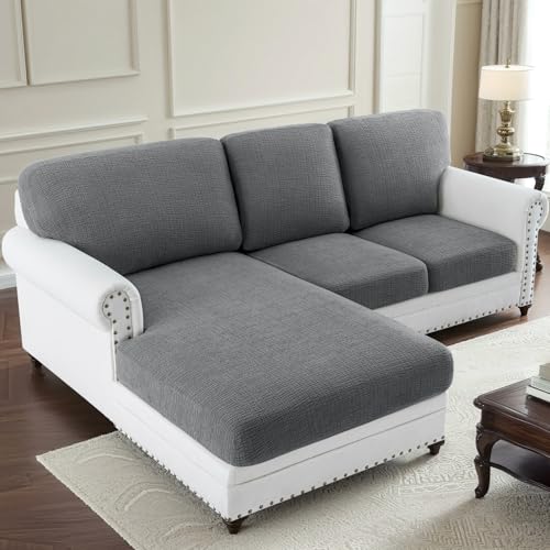 H.VERSAILTEX Super Stretch Individual Jacquard Couch Cushion Covers Furniture Protector Spandex Anti-Slip Soft Thickened S...