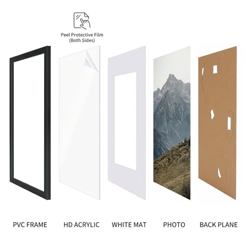 Rempry 8.5X11 Certificate Picture Frames Set of 11, Black 8.5x11 Photo Frames without Mat or Displays 6X8 Picture with Ma...