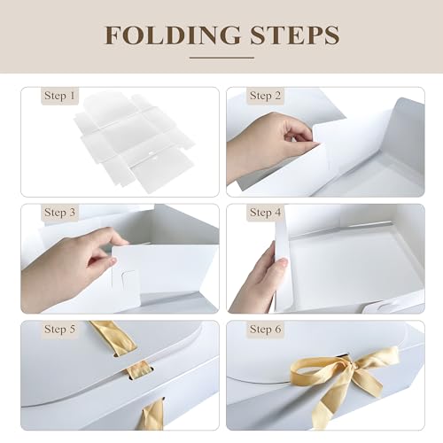 LADY&HOME 10 Pcs Gift Boxes with Lids, Bridesmaid Proposal Box with Ribbon,Paper Boxes for Wedding,Gift Packing,Birthday,P...