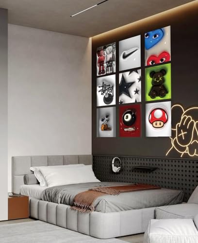 Hypebeast Posters Trendy Wall Decor Sneakerhead Room Decor For Teen Boys Room Girl Wall Collage Art Prints Glass Effect Pa...