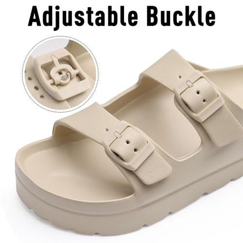 Goosecret Women's Platform Sandals with Arch Support, Chunky Lightweight Foam Slip on Slides, Comfortable Summer Beach San...