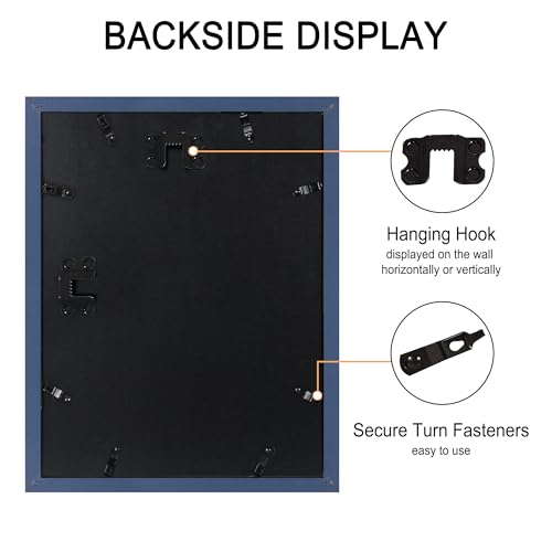SZYUU 11x14 Picture Frame Set of 4, High Definition Real Glass, Display Pictures 8x10 with Mat or 11x14 Without Mat, Galle...