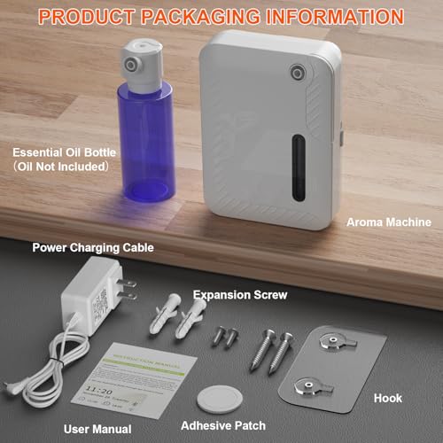Smart Essential Oil Diffuser for Large Spaces, 250mL Capacity Covering 2300 sq.ft, Programmable Timer, for Home Office Com...
