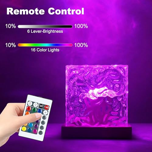 Ocean Wave Projector Light - 16-Color Luminorthe Cube Lamp with Remote, 3D Holographic Water Ripple Romantic Ambient Light...