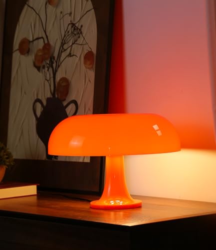 Anykonio Orange Mushroom Lamp, Mid Century Modern Table Lamp for Bedroom, Minimalist Mushroom Decor Bedside Small Lamps, 2...