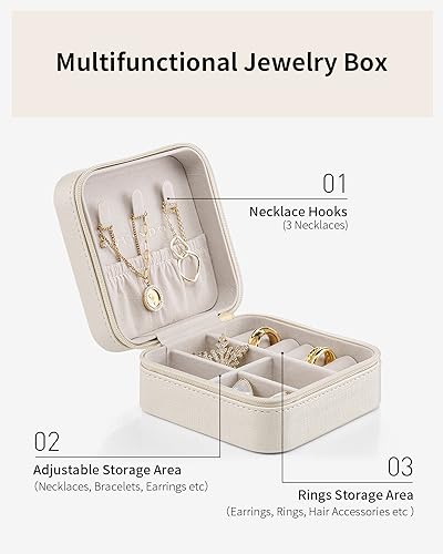 VLANDO Travel Jewelry Case - Mothers Day Mom Gifts - Small Jewelry Travel Organizer Box Travel Essentials Gift for Teen Gi...