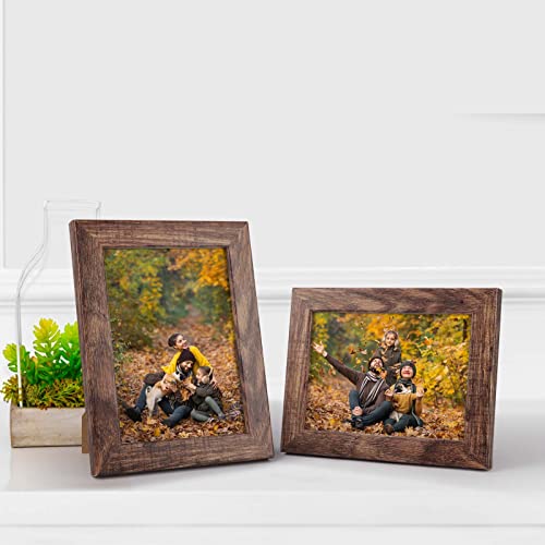 PETAFLOP 5x7 Picture Frame Set of 7, Rustic Frames Display 5 by 7 Inch Photo for Wall or Tabletop