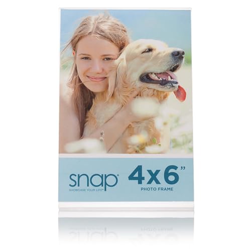 Set of 12 Snap - 4"x6" Clear Acrylic Self Standing Photo Frames - Perfect for Showcasing Memories in Style - Versatile and...