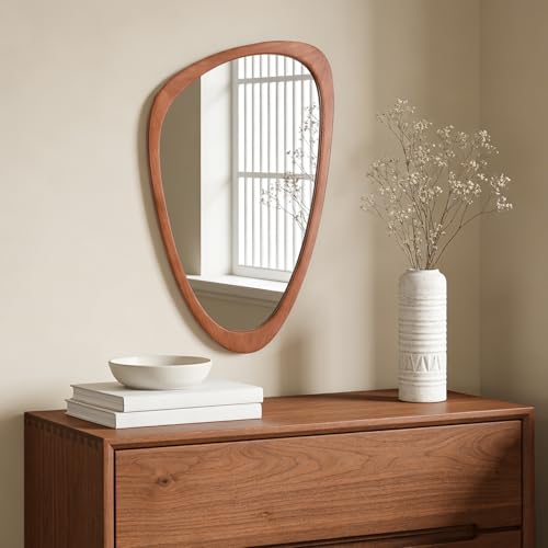 WallBeyond Asymmetrical Mirror, Irregular Wall Mirror, Wall Mirrors Decorative for Bedroom Living Room Entryway Hall, Wood...