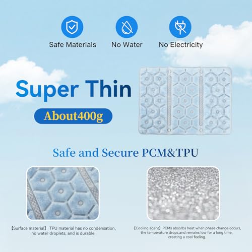 PCM Cooling Pad, No-Condensation Cold Pack for Hip, Back - Cooling Pad for Bed, Cooling Seat Cushion, Cooling Mat 16 X 11....