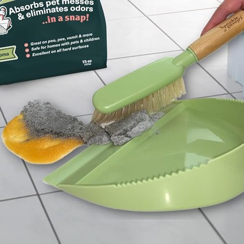 Sprinkle & Sweep: Pet Mess & Odor Cleanup - 15oz Bag - Dog Accident & Mess Clumping Powder, Remove Pee-Poop-Vomit from Har...
