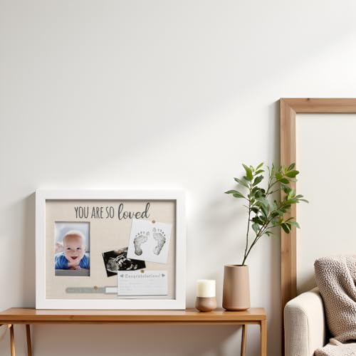 Kate & Milo You Are So Loved Collage Frame, Newborn Keepsake Box, Baby Memento, Nursery Decor, Handprint and Footprint Ink...