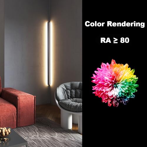 SHREALMS Corner Wall Lamp Linear Sconce, Aluminum Long Bar Wall Lighting Fixture, Mood LED Wall Mounted Lamps for Living R...