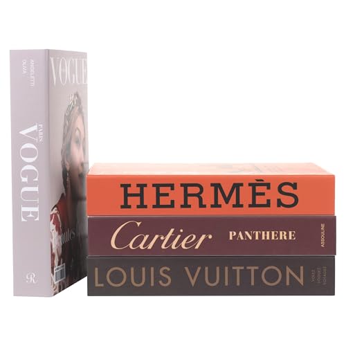 PROBENEX Glam Large | 4 PCS Faux Decorative Books for Home Decor | Not Real Books (Cardboard Boxes) | Coffee Table, Booksh...