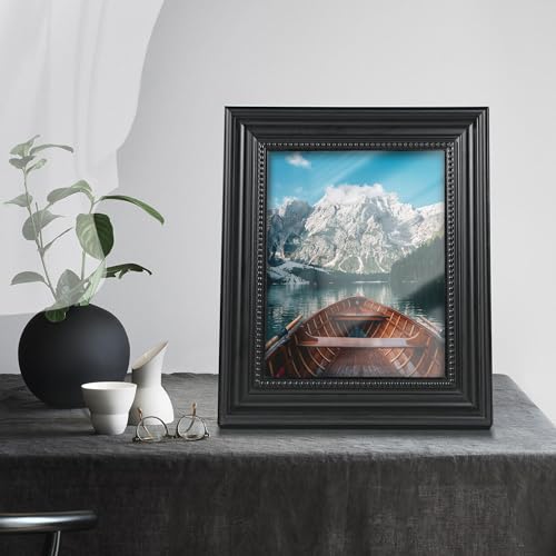 Fisnish 8x10 Picture Frame, Table Top or Wall Mount, Black, 1 Pack