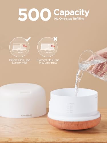 InnoGear 500ml Essential Oil Diffuser with Remote Control, Premium Ultrasonic Aromatherapy Diffusers Mother's Gift Scent H...