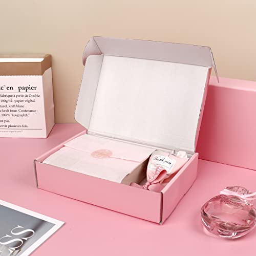 OUGEBOX 30 Pack 9x6x2 Pink Shipping Boxes for Packaging Small Business, Corrugated Cardboard Boxes for Shipping Packing Ma...