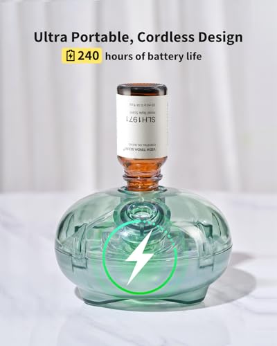 VEDA TINDA SCENT Waterless Diffuser with 12 Pack Hotel Fragrance Oils, Battery Operated Nebulising Diffuser for Home, Luxu...