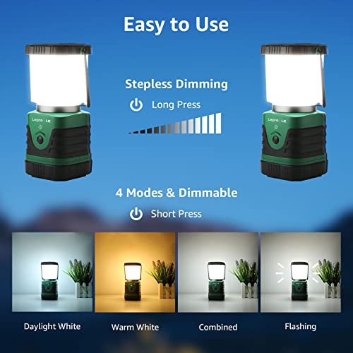 Lighting EVER 1000LM LED Camping Lantern Rechargeable, 4400mAh Power Bank, Camping Essential with 4 Light Modes, IP44 Wate...