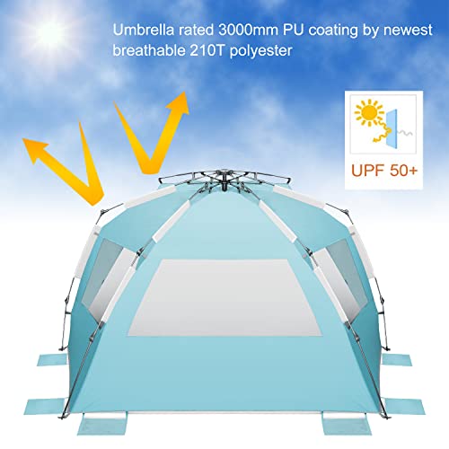 Oileus XX-Large Pop Up Beach Tent Sun Shelter for 5-6 Person Portable Sun Shade Instant Tent for Beach with Carrying Bag, ...