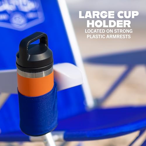 Salt Life Marina 5-Position Backpack Beach Chair (Boardwalk Stripe, Pack of 2)