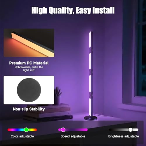 Led Desk Lamp with Atmosphere Lighting, Smart RGB LED Desk Lamp-Music Sync and 16 Million DIY Colors, Foldable Lamp with D...