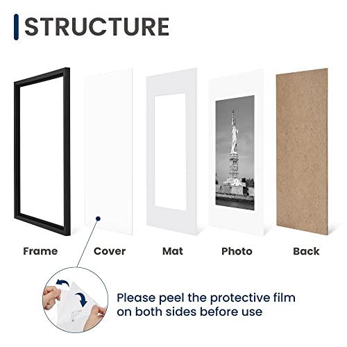ENJOYBASICS 16x20 Picture Frame, Display Poster 11x14 with Mat or 16 x 20 Without Mat, Wall Gallery Photo Frames, Black, 2...