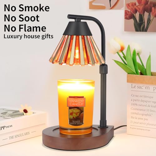 Dimmer Candle Warmer Lamp with Timer Adjustable Height Electric Wax Warmer for Jar Candles Home Offices Decor Birthday for...