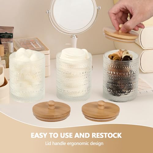 eggs sound 3 Pack Qtip Holder - Bathroom Organizers and Storage, Cotton Round Pad Holder Floss Pick Cotton Ball Holder wit...