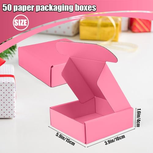 Small Shipping Boxes, 50 Pack Cardboard Box Corrugated Mailer Boxes Small Corrugated Boxes For Shipping Packaging Craft Gi...