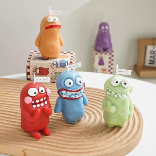 Whimsical Monster Scented Candles – 5 Unique Scents, Fun Decorative Aromatherapy Candle – Handmade Cute Monster Shaped Can...