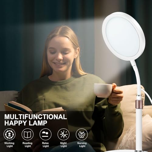 Sozapooty Light Therapy Lamp, UV-Free 10000 Lux Therapy Light with 3 Color Temperature Modes & Adjustable Brightness & Tim...